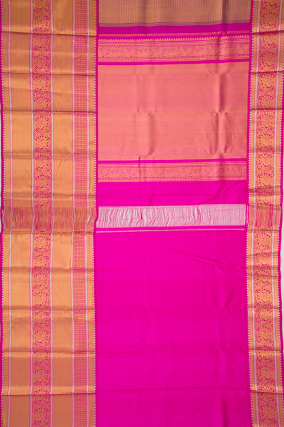 Kanchipuram Kora Organza Checks And Butta Purple Saree