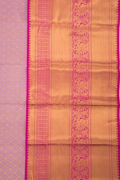 Kanchipuram Kora Organza Brocade Lavender Saree