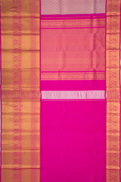 Kanchipuram Kora Organza Brocade Lavender Saree