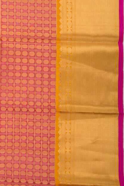 Kanchipuram Kora Organza Checks And Butta Maroon Saree