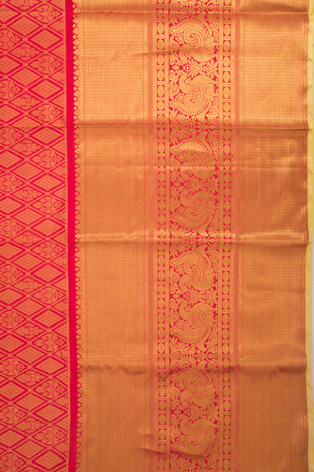 Taranga Kanchi Silk Brocade Redish Pink Saree