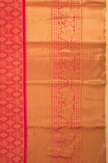 Taranga Kanchi Silk Brocade Redish Pink Saree