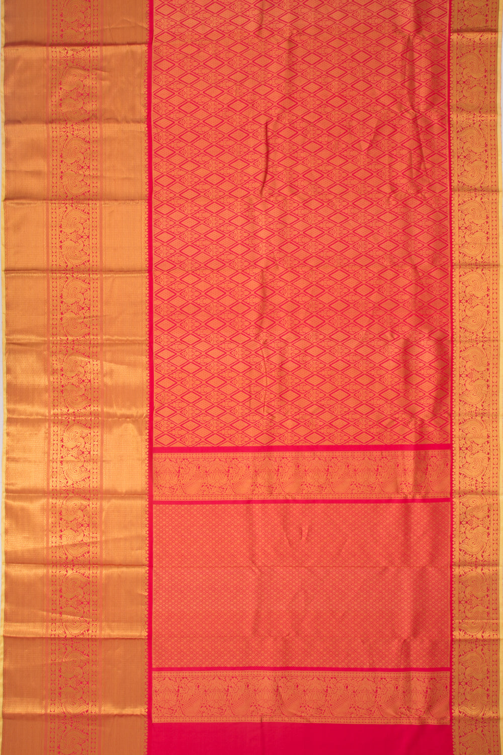 Taranga Kanchi Silk Brocade Redish Pink Saree