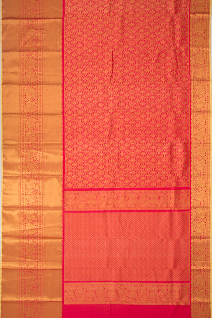Taranga Kanchi Silk Brocade Redish Pink Saree