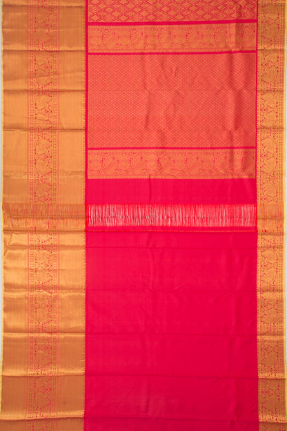 Taranga Kanchi Silk Brocade Redish Pink Saree