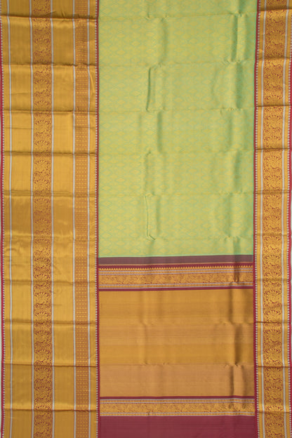 Kanchipuram Kora Organza Brocade Green Saree
