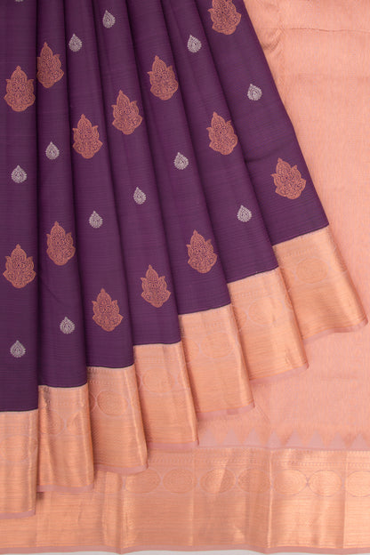 Kanchipuram Silk Butta Purple Saree