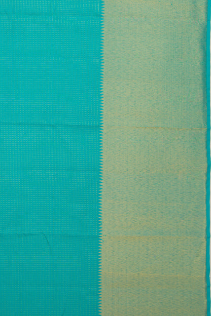 Kanchipuram Silk Checks Sky Blue Saree