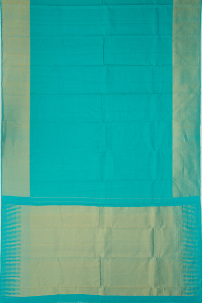 Kanchipuram Silk Checks Sky Blue Saree