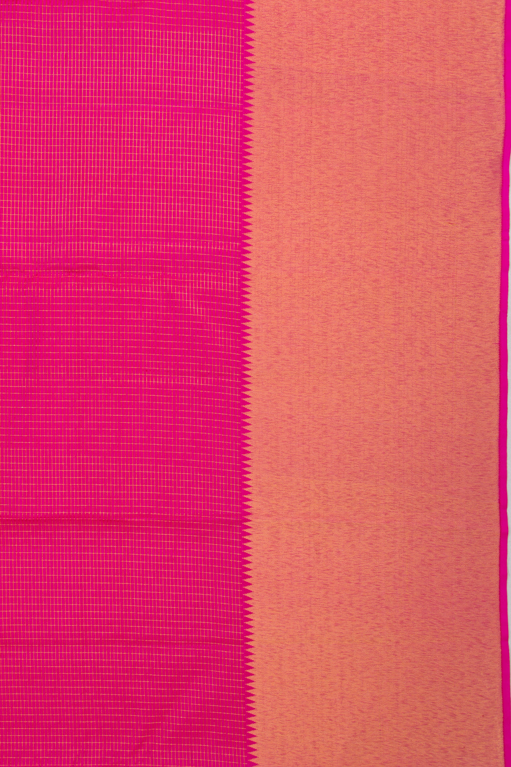Kanchipuram Silk Checks Pink Saree