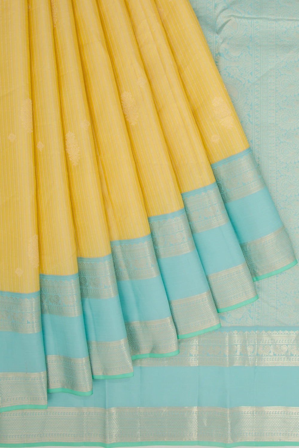 Taranga Kanchi Silk Brocade Lemon Yellow Saree