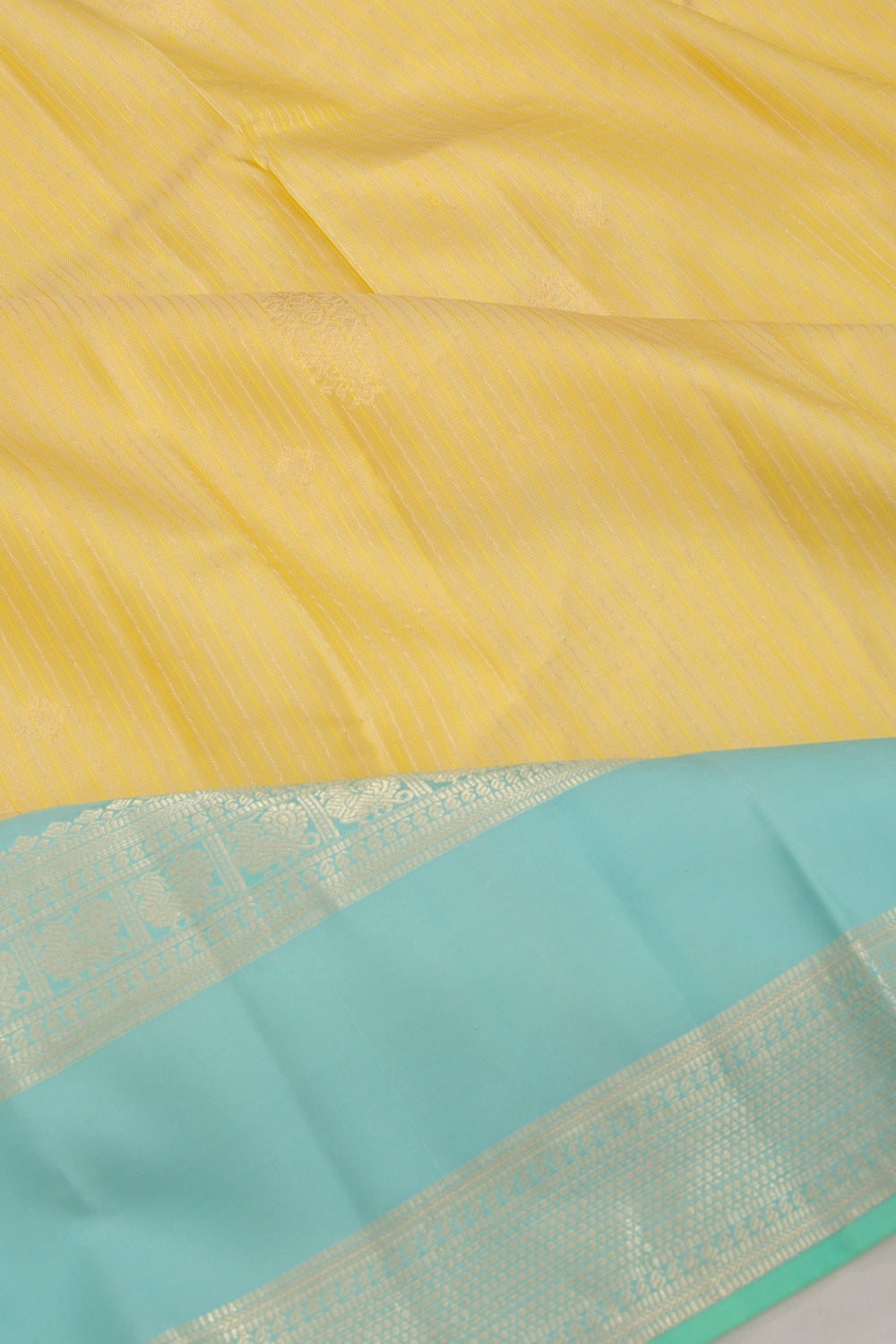 Taranga Kanchi Silk Brocade Lemon Yellow Saree