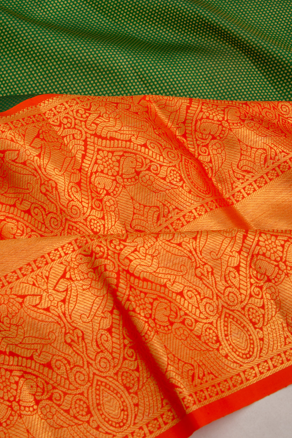 Kanchipuram Silk Brocade Green Saree