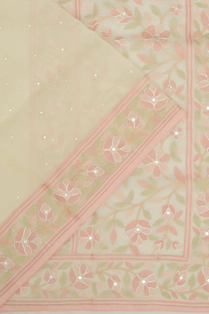 Organza Butta Cream Saree