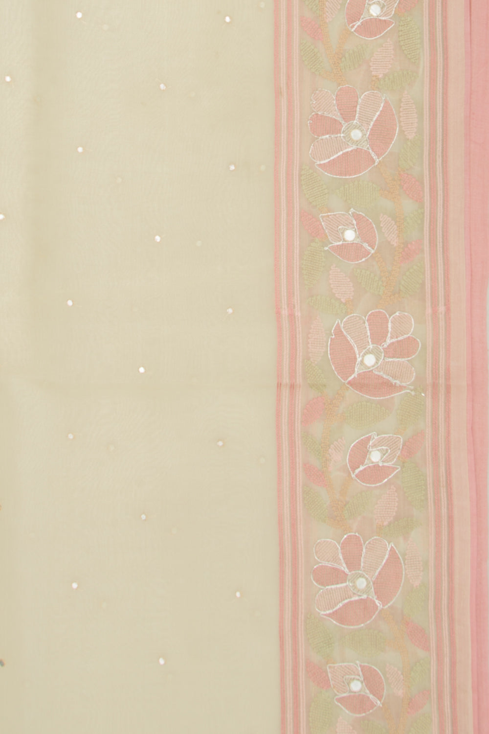 Organza Butta Cream Saree