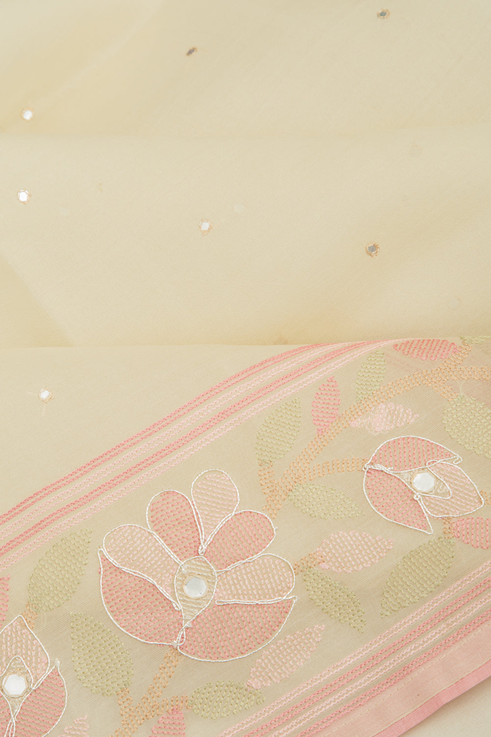 Organza Butta Cream Saree