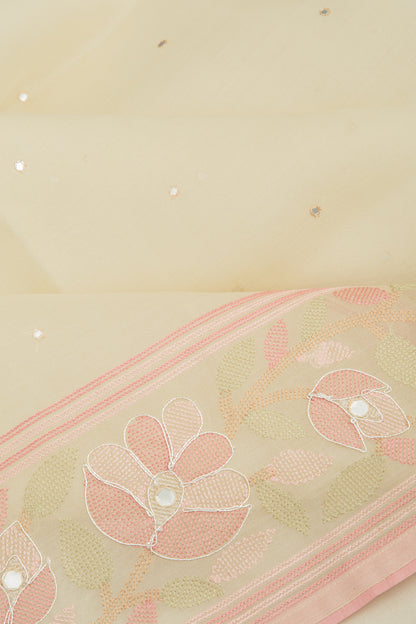 Organza Butta Cream Saree