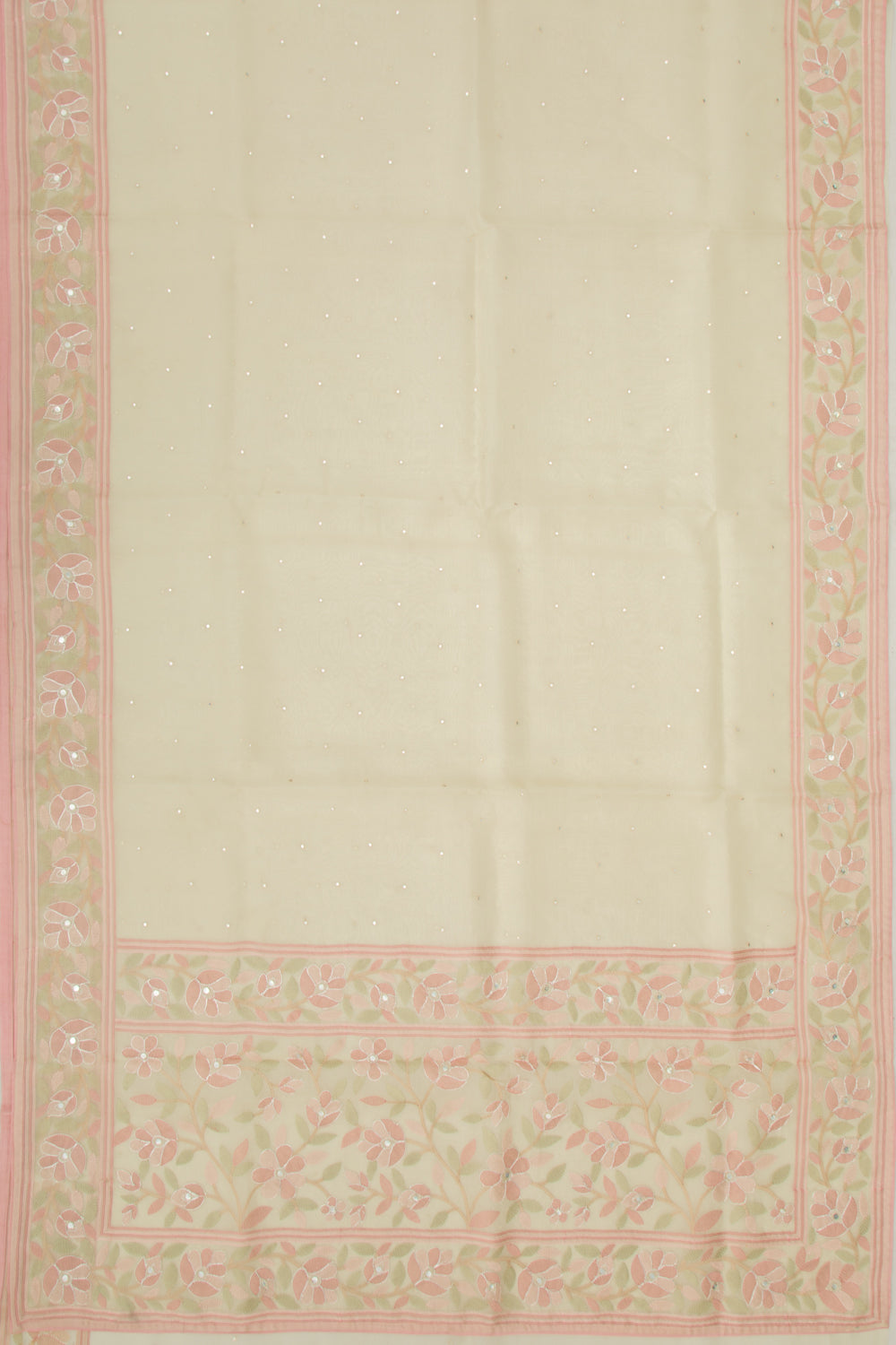 Organza Butta Cream Saree