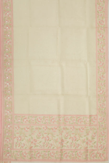 Organza Butta Cream Saree