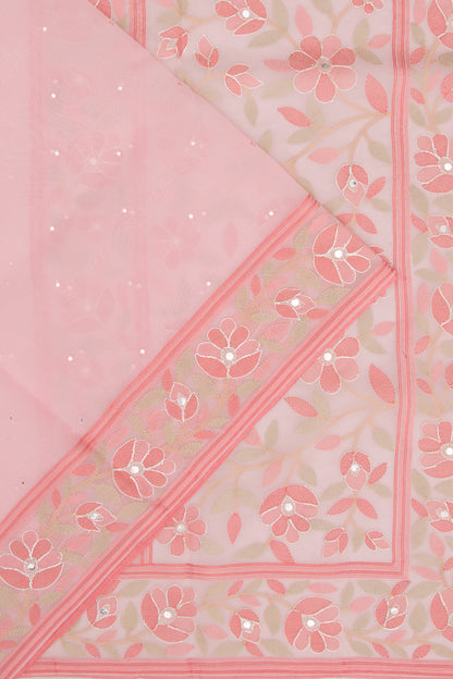 Organza Butta Pink Saree