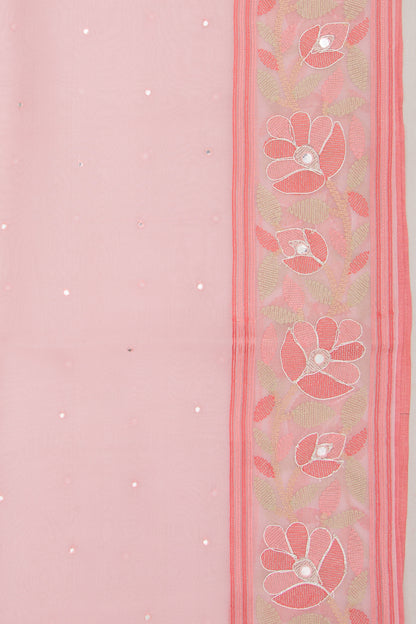 Organza Butta Pink Saree