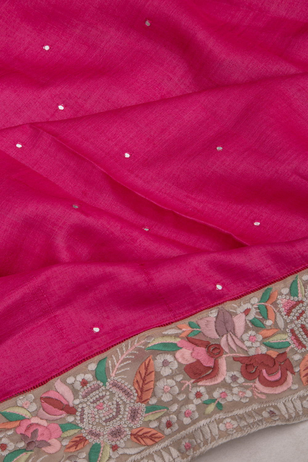 Tussar Butta Pink Saree