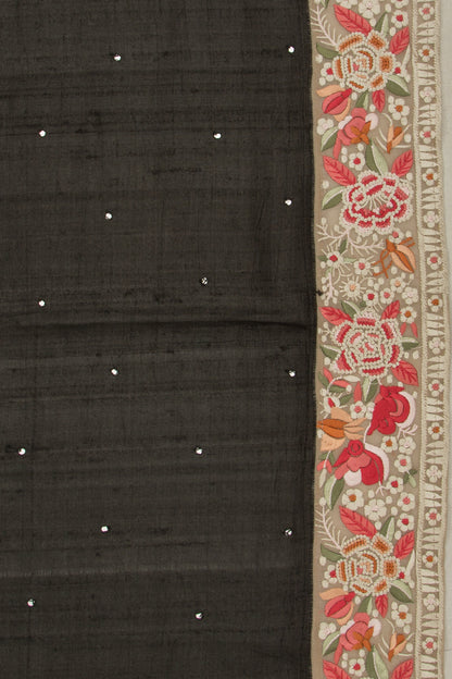 Tussar Butta Black Saree
