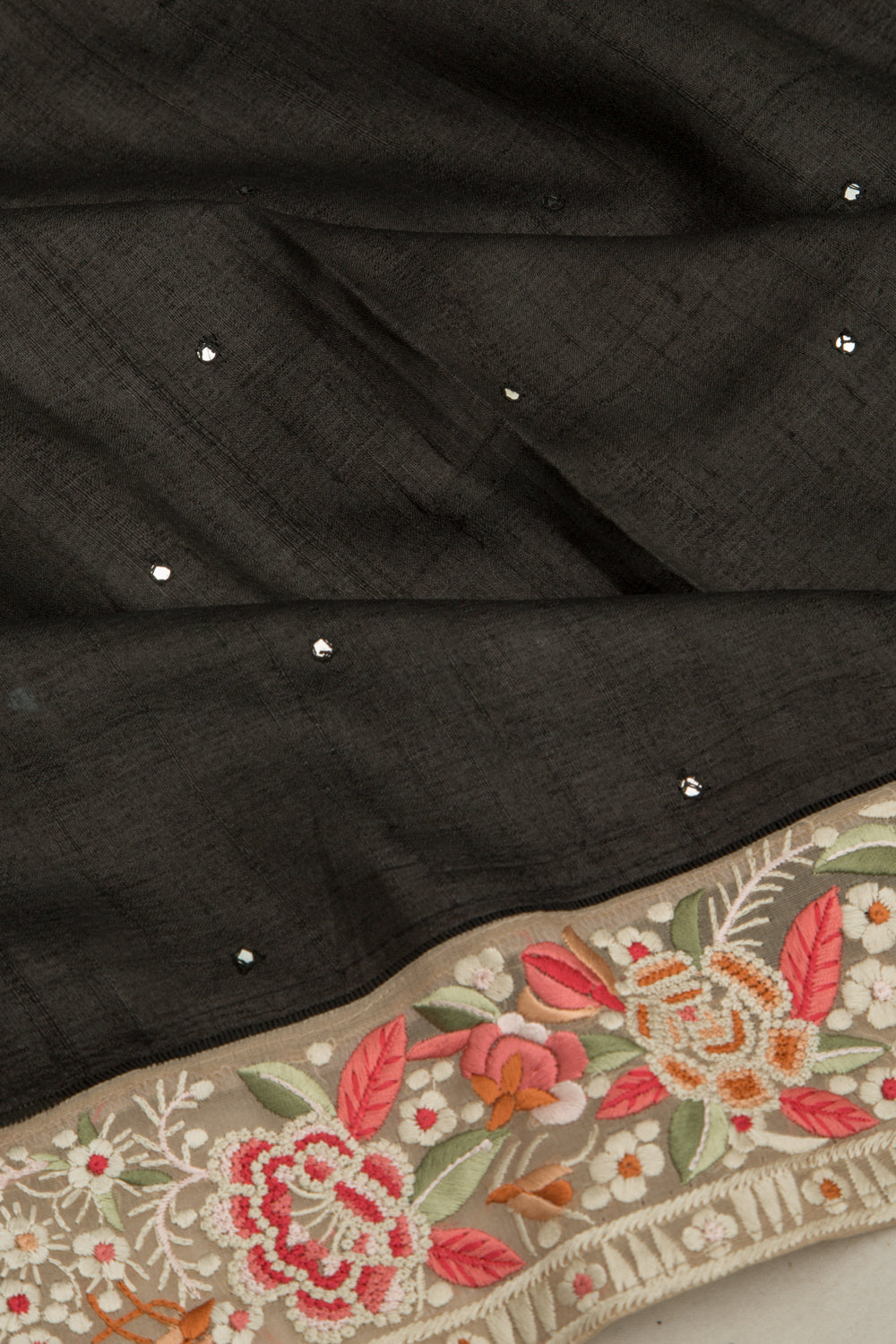 Tussar Butta Black Saree