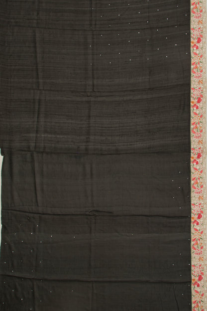 Tussar Butta Black Saree