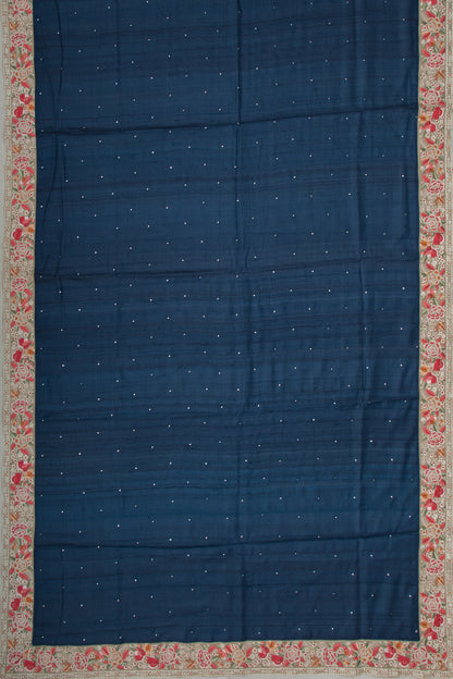 Tussar Butta Dark Blue Saree