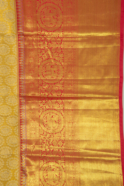 Taranga Kanchi Silk Tissue Brocade Gold Saree
