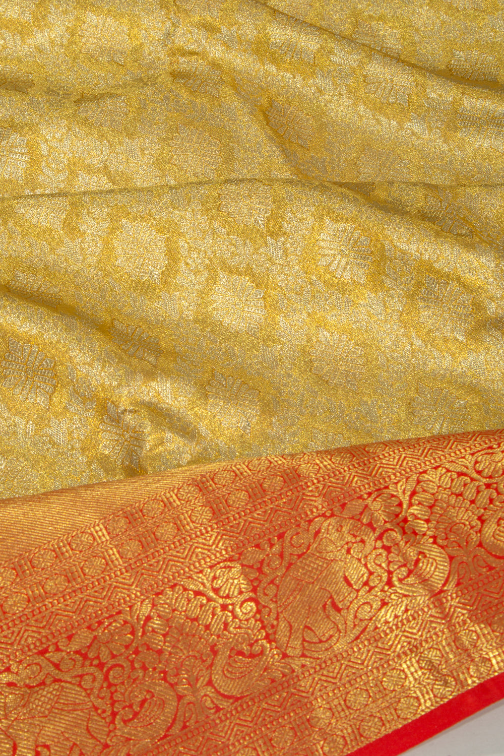 Taranga Kanchi Silk Tissue Brocade Gold Saree