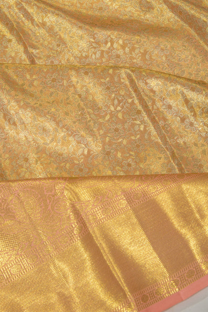 Taranga Kanchi Silk Tissue Brocade Peach Saree