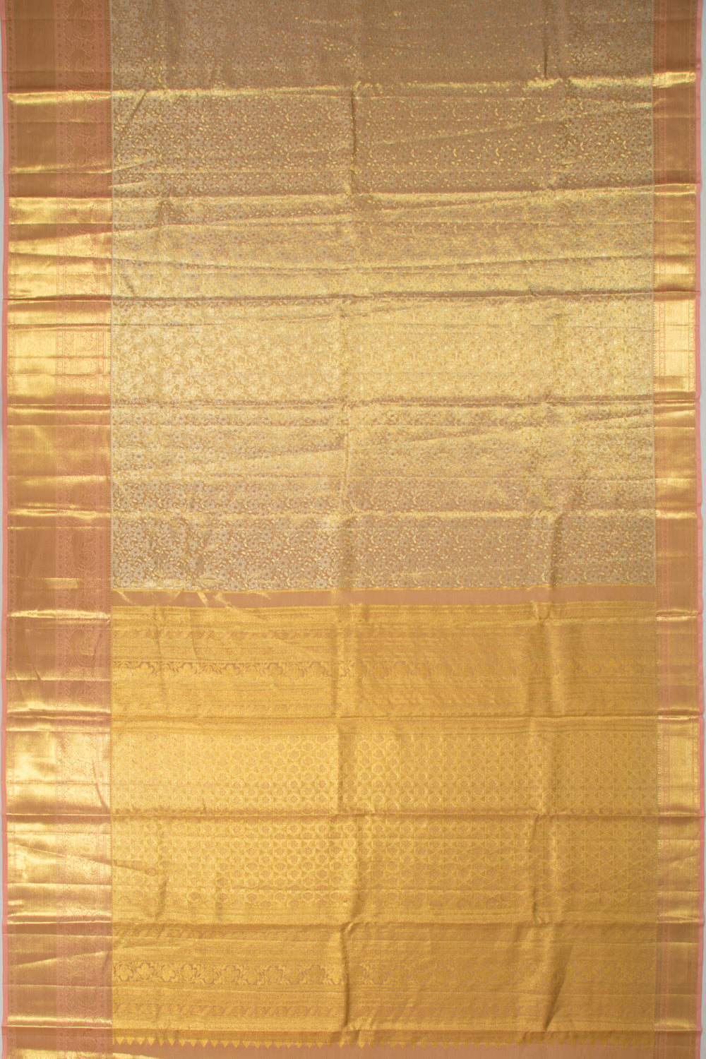 Taranga Kanchi Silk Tissue Brocade Peach Saree