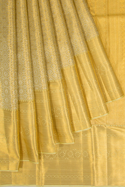 Taranga Kanchi Silk Tissue Brocade Pastel Green Saree
