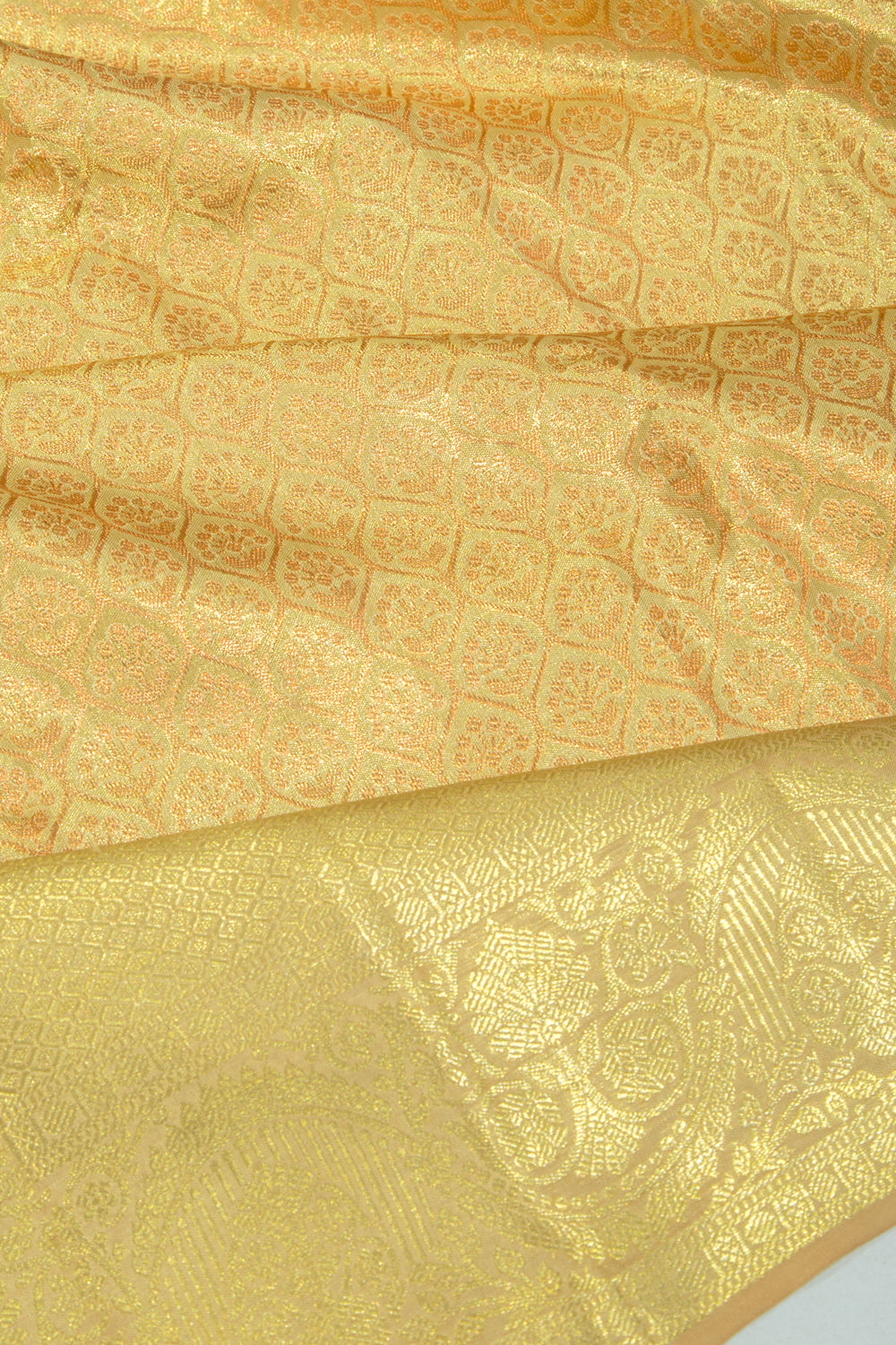 Taranga Kanchi Silk Tissue Brocade Green Saree