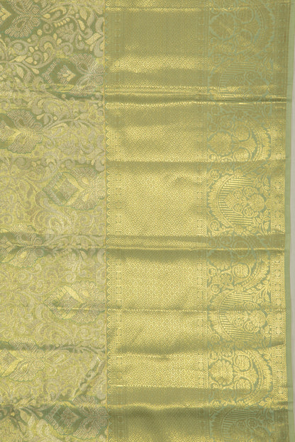 Taranga Kanchi Silk Tissue Jaal Pastel Green Saree