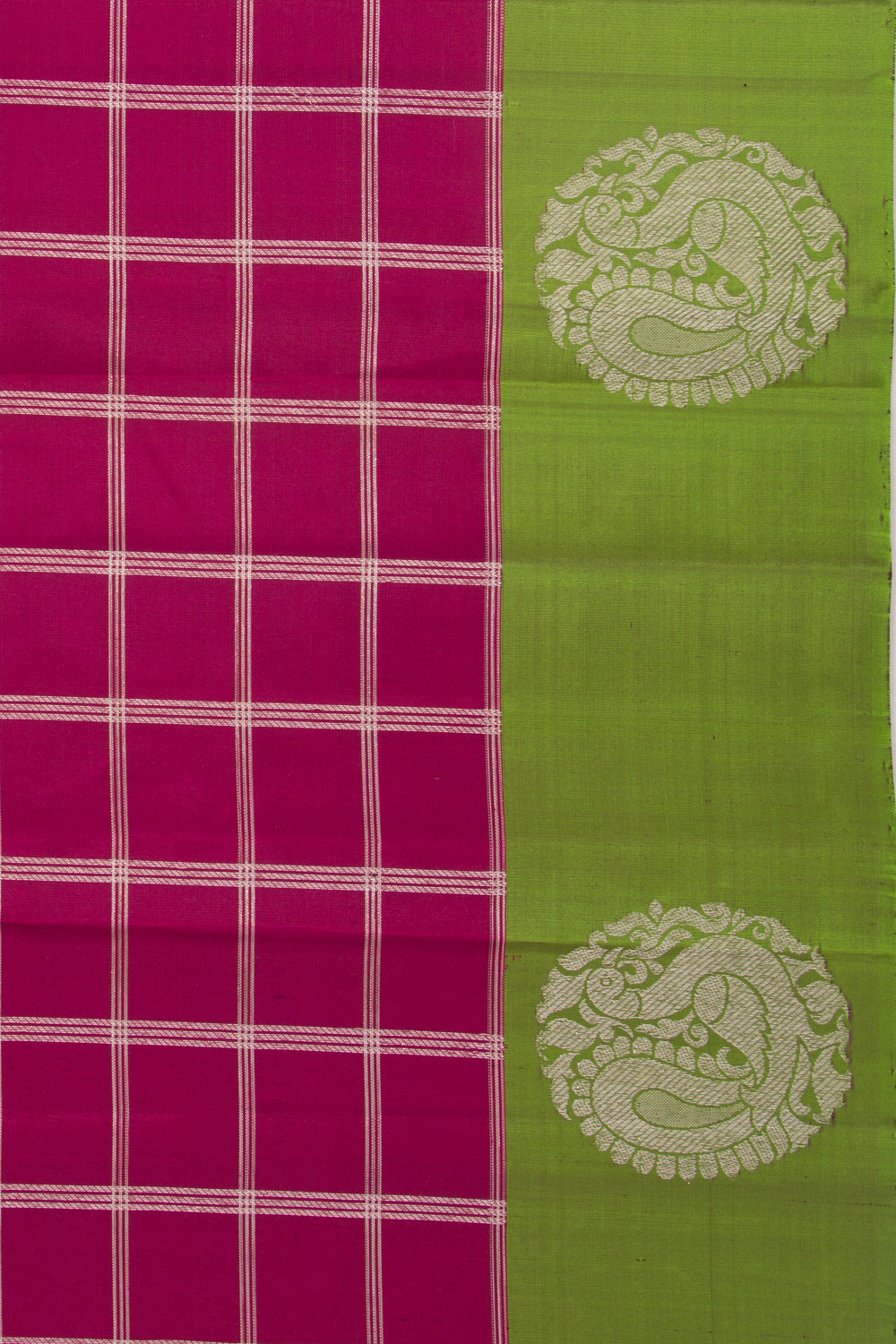 Taranga Kanchi Silk Checks Purple Saree