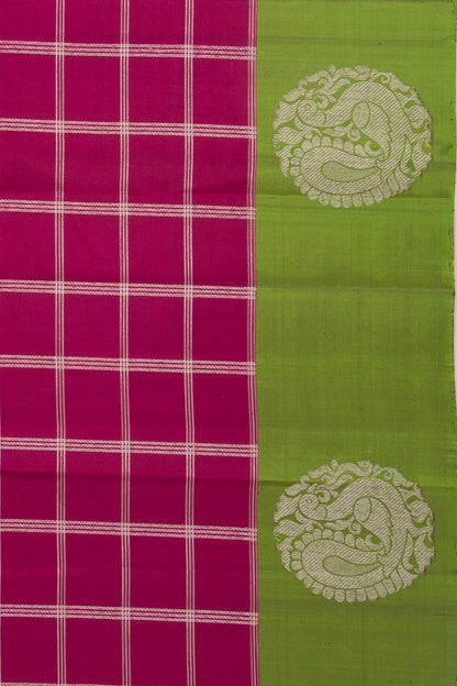 Taranga Kanchi Silk Checks Purple Saree