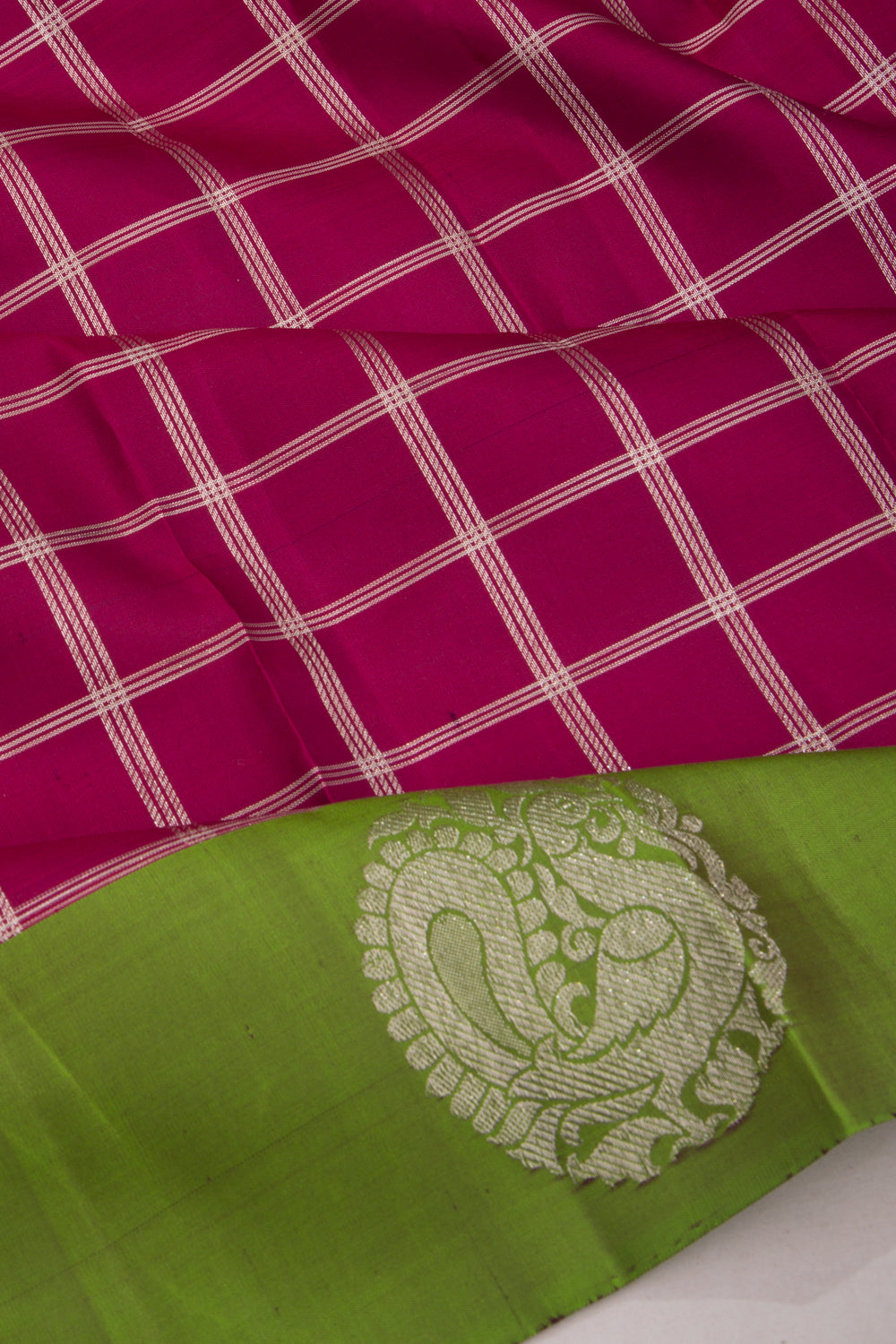 Taranga Kanchi Silk Checks Purple Saree