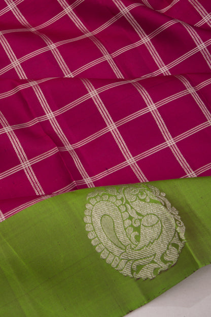Taranga Kanchi Silk Checks Purple Saree