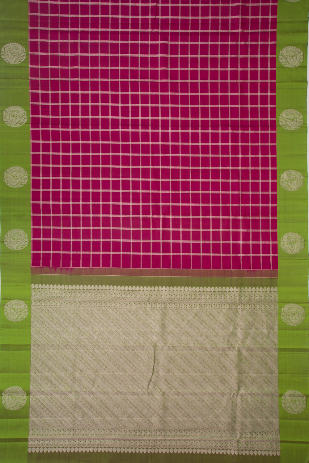 Taranga Kanchi Silk Checks Purple Saree