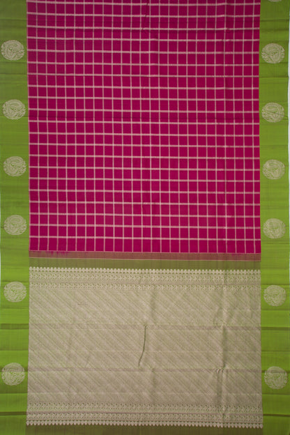 Taranga Kanchi Silk Checks Purple Saree