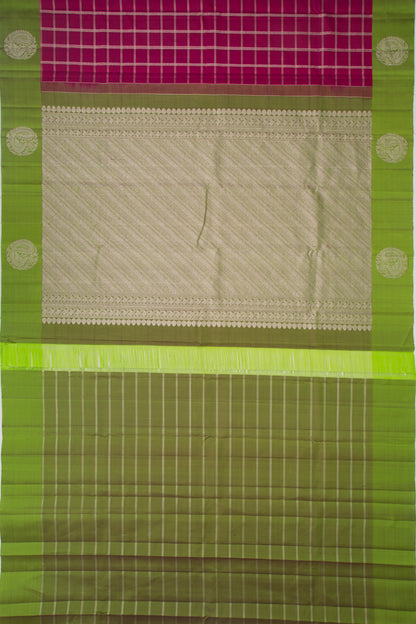 Taranga Kanchi Silk Checks Purple Saree