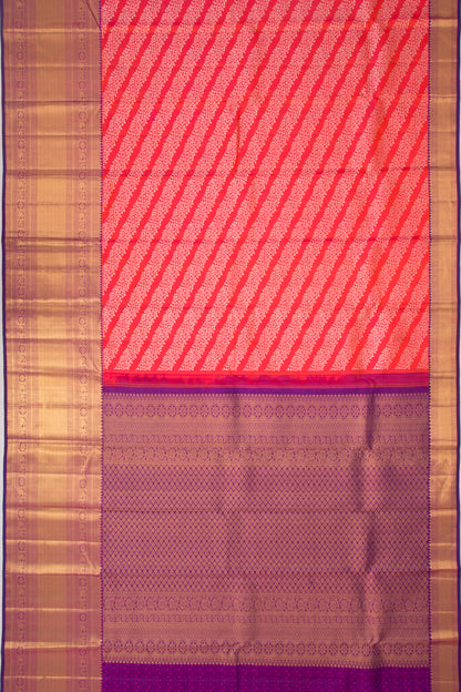 Taranga Kanchi Silk Jaal Dual Tone Pink And Orange Saree