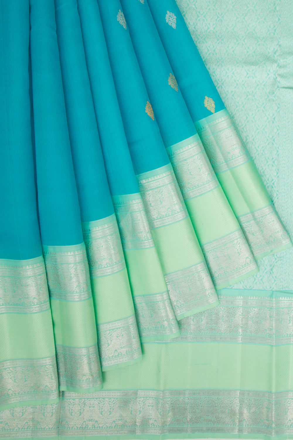 Taranga Kanchi Silk Butta Sky Blue Saree