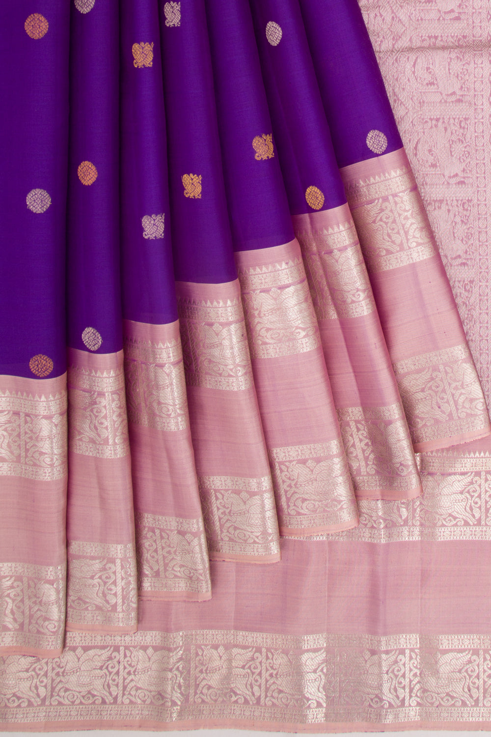 Kanchipuram Silk Butta Violet Saree