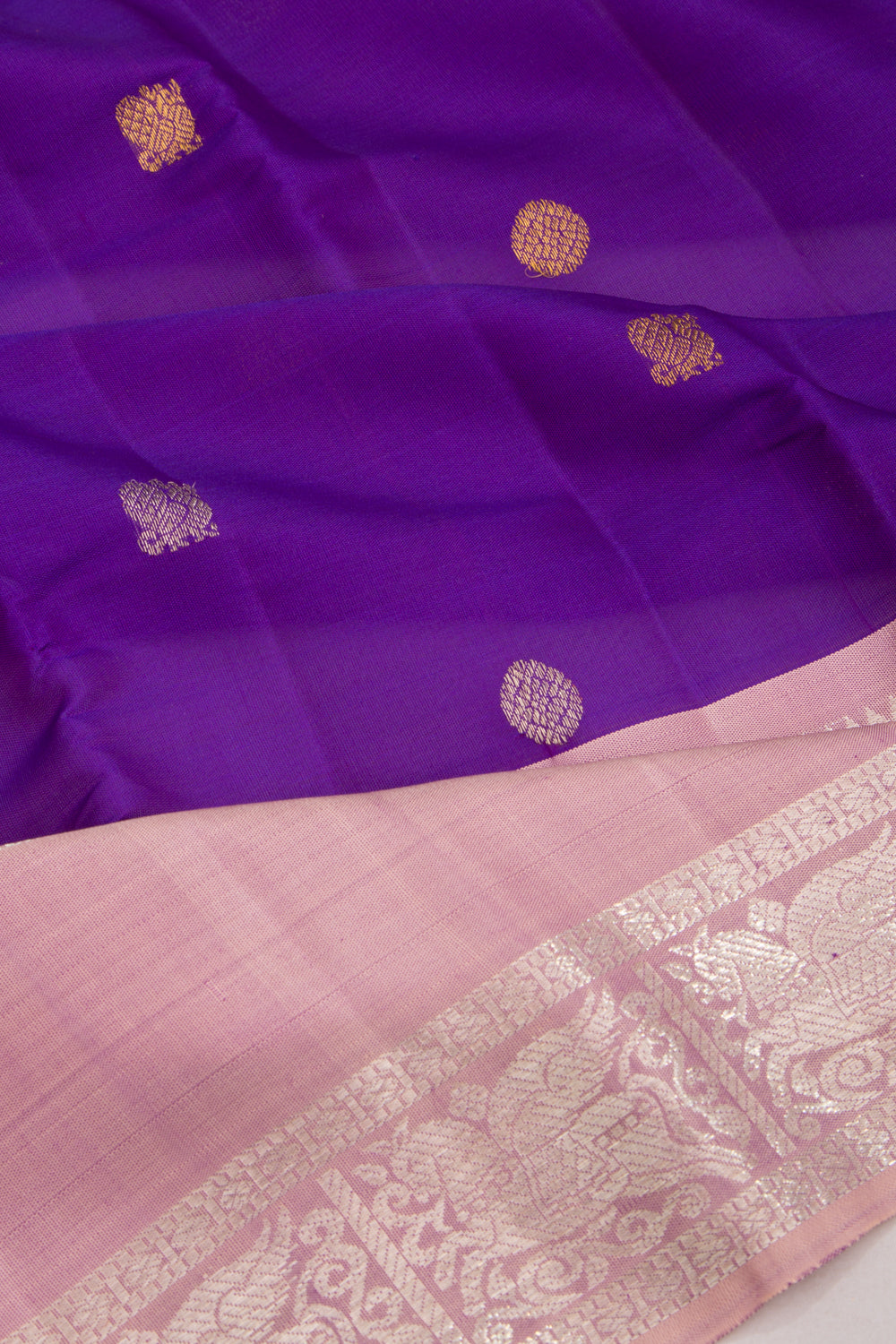 Kanchipuram Silk Butta Violet Saree