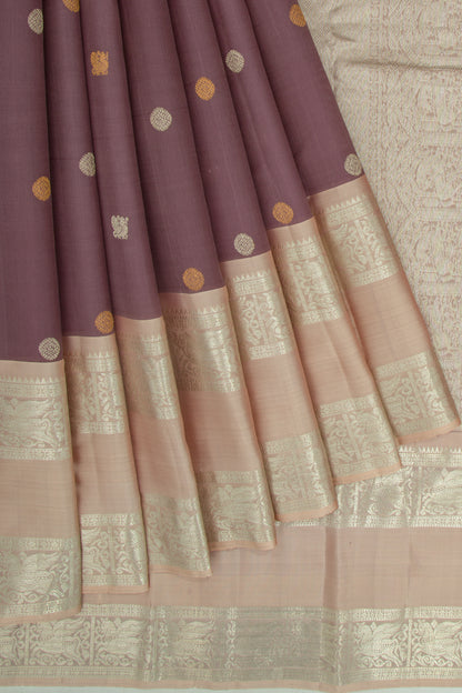 Kanchipuram Silk Butta Grape Purple Saree