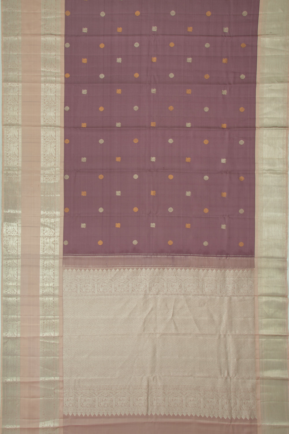 Kanchipuram Silk Butta Grape Purple Saree